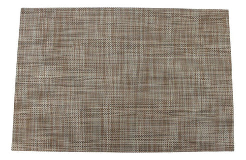 Black Deco Rafia Beige Oscuro Individual Placemats Set of 6 0