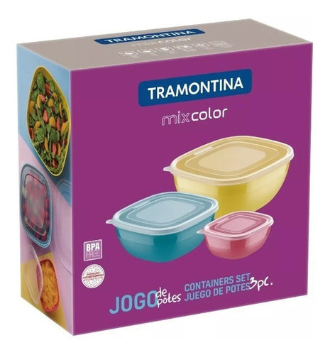 Juego De Potes/recipiente 3 Piezas Mix Color Tramontina 1