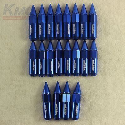 20pcs Azul M12x1.5 Cap Tacon Sintonizador Largo 60mm Alumini 2