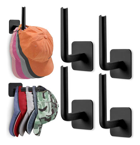 Aizzke Wall Mounted Hat Organizer - 4 Units - Black 0