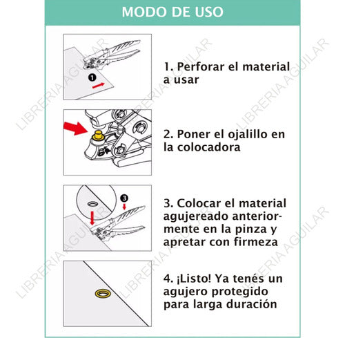 Pinza Perforadora Colocadora Ojalillos Bajo Esfuerzo Cuota 4