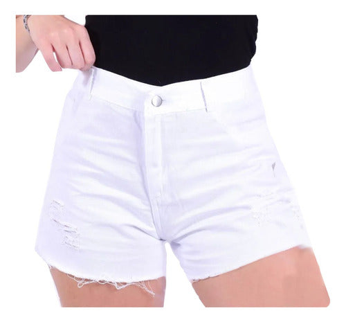 Supercompras Short Jean, Mom, High Waist, Non-Stretch 3