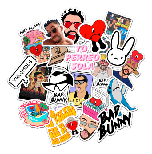 Stickers Bad Bunny En Plancha Troquelados Regalos Souvenir 0