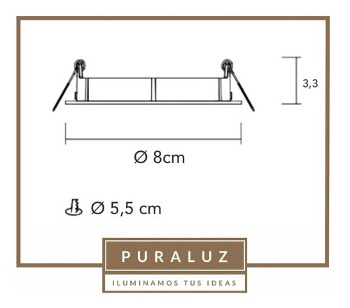 PURALUZ Aro De Embutir Dicroica Fijo Blanco 1