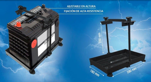 RO-AN Battery Tray For Batteries Up To 75 Amp Sear 1