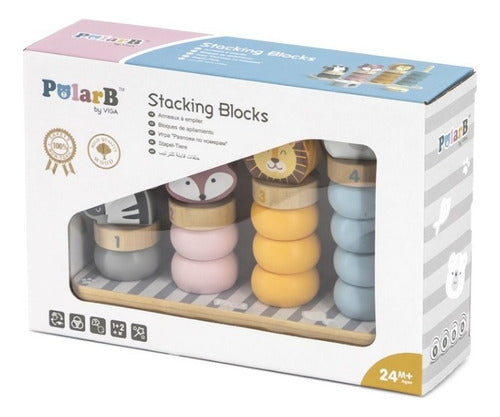 Polar B Stacking Blocks - Wooden - Educational Game 1