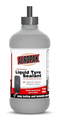 Aeropak Liquid Tire Sealant 500ml for Motorcycles and Cars 0