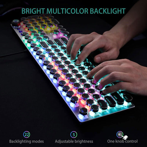 Teclado Mecánico De Juego Con Luces Led De Arcoíris 1