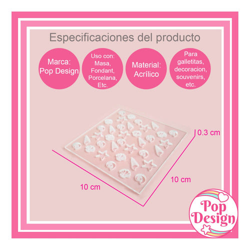 PopDesign Texturador De Acrílico Mini Pinitos Repostería Porcelana 1