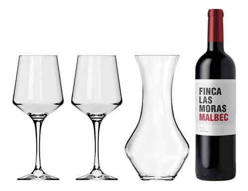 CASA BAZAR Set Vino Finca Las Moras + 2 Copas Brunello 490ml + Decanter 0