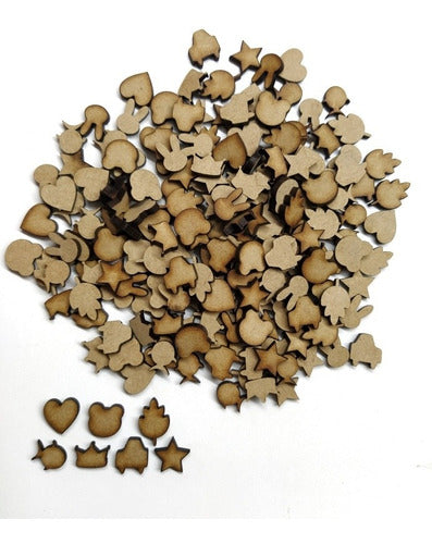 100 Mini Formas Formitas Figuras 1.5cm Fibrofacil Madera 1