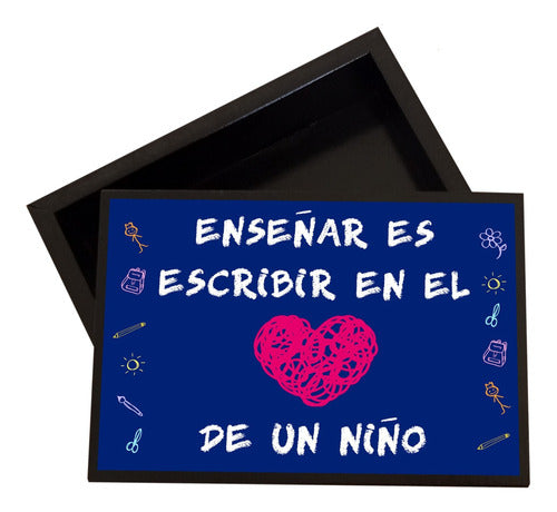 Regalos en Uruguay Personalized Wooden Box or Jewelry Box 16x11 | Teacher's Day Gift 0