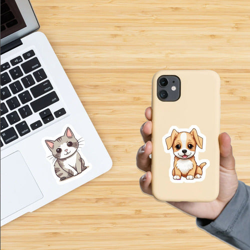 Stickers Autoadhesivos Perritos Y Gatitos Waterproof  X 45u 3