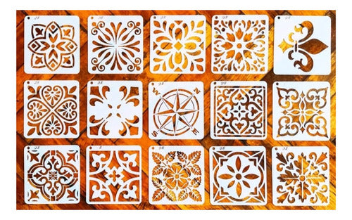 Deco Stencils Mosaic Stencils 10x10 (15 Designs) Decosten M3 1