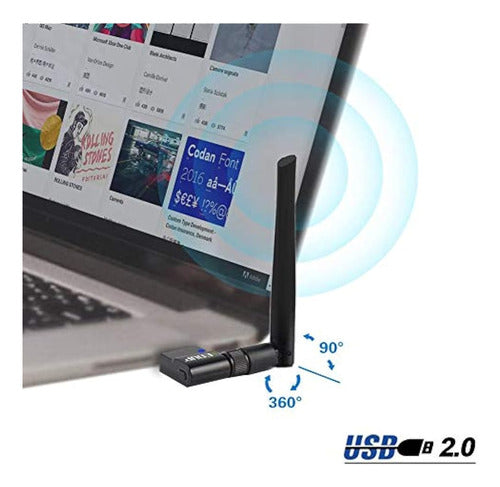 Adaptador Wifi Usb 600mbps Edup 802.11ac Doble Banda 2.4g / 1