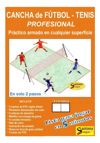 Cancha Futbol Tenis Profesional Red 4 Metros Santana Juegos 3