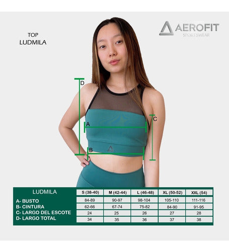 Ludmila Set: Top and Cycling Shorts Combo in Aerofit SW Tul Combination 13