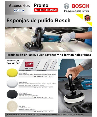 Bosch Kit 3 Pad De Pulido Y Lustre 170mm C/ Abrojo 2