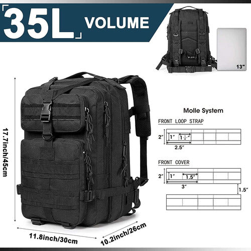 G4free Black Waterproof 35L Camping Backpack 2