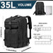 G4free Black Waterproof 35L Camping Backpack 2