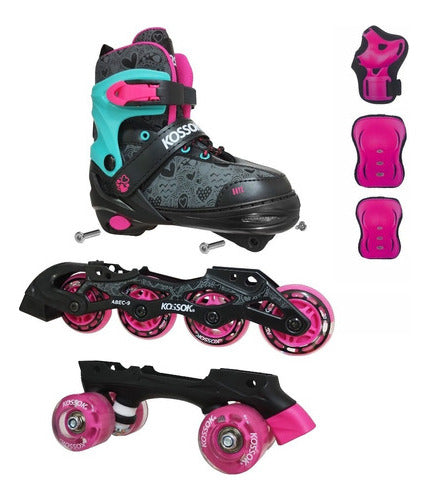 Rollers / Skates 2-in-1 Extendable Britz Kossok + Protec 6