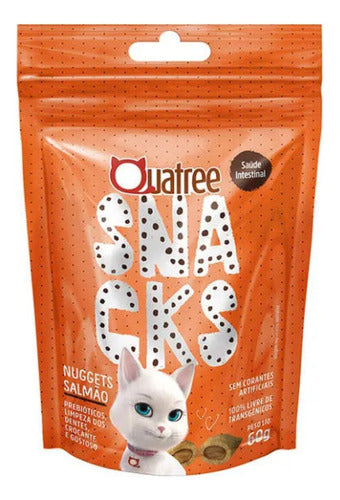 Petisco Quatree Snack Bola De Pelo Gato Salmão 60g Kit 10un 1