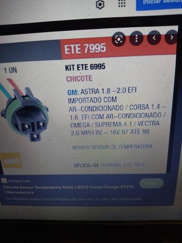 Rainha Ficha 3 Cables Electro Línea Chevrolet Aire Acondici 4