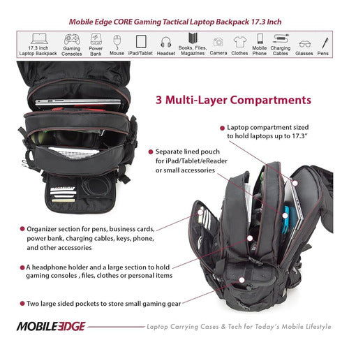 Mobile Edge Core Tactical Gaming Backpack for Men and Women 1