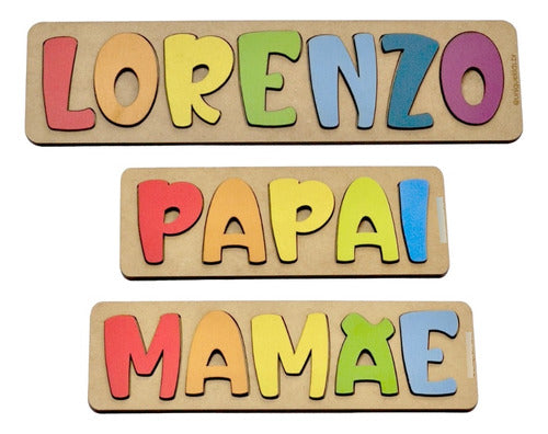 Conjunto Quebra-cabeça Nome Personalizado + Papai + Mamãe 0