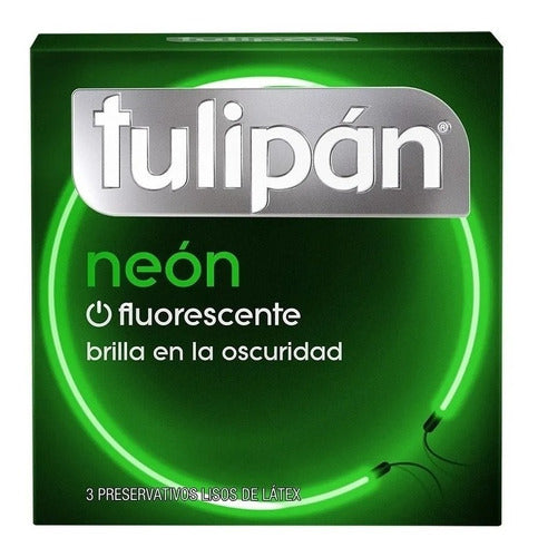 Tulipán Neon Condoms X9 Units Glow in the Dark 2