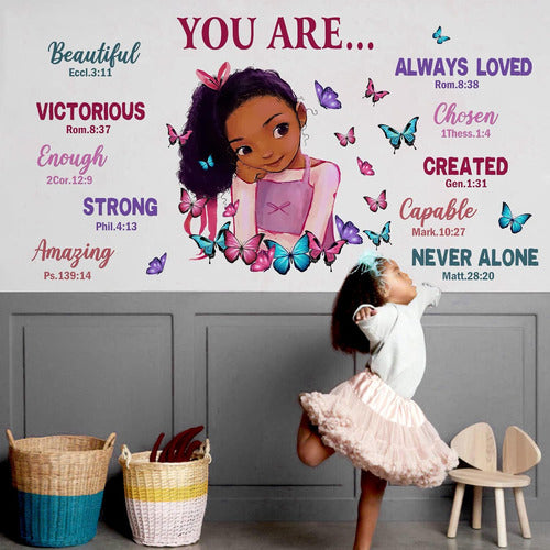 Yovkky Pink Purple Butterfly Wall Sticker for Girls Décor 4