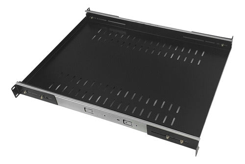 Bandeja Móvel 1u X 500mm Preto Para Rack Padrão 19 Polegadas 1