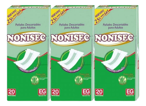 Nonisec X3 Combo Adult Diapers with Gel XG 20u 0