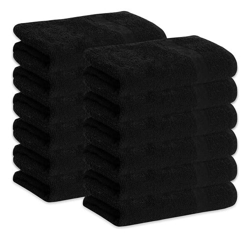 Green Lifestyle 12 Pack Black Microfiber Bleach Safe Towel B 0