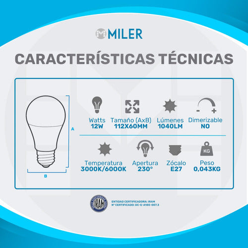 Alic LED Bulb 12W = 100W E27 Warm or Cool Light 1