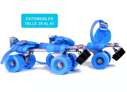 Pro Class Adjustable Luna 4-Wheel Skates in Blue for Kids (Size 28 to 41) 1