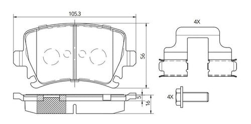 Corven Rear Brake Pads for VW Vento 2.0 TDI 1