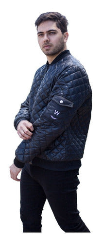 Wainfi Bomber Matelassé Aviator Jacket 2