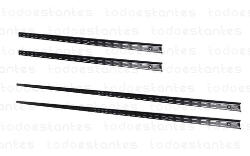 Todoestantes 4 Riel 1mts + 2 Riel 50cm + 13 Mensulas 27cm Negro 1