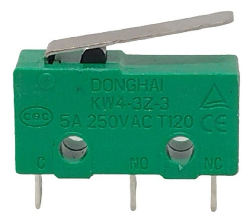 DONGHAI Microswitch Palanca Corta 16mm 5A 250V - Pack of 10 Units 0