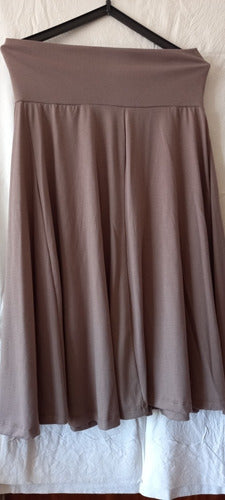 Generic Long Modal Skirt in Mink Color with Elastic Waist T.2/T.S 3