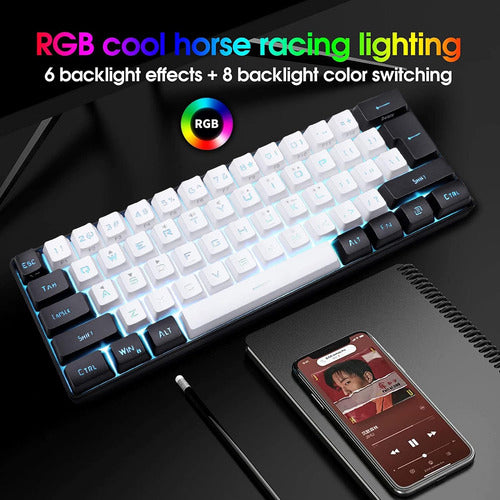 Teclado De Juegos Rgb Compacto 61 Teclas Para Pc/mac, Tamaño 4