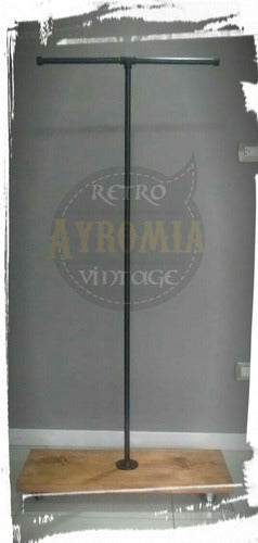 Vintage Freestanding Coat Rack with Industrial Pipe by Ayromia Vintage 1