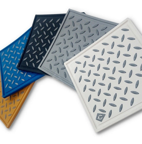 Ave2020 3D Rubber Coasters - Metal Plate - 4 Pack 5