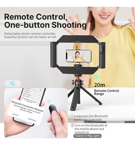 ~? Ulanzi Smartphone Video Rig W Luz Y Control Remoto Para V 2