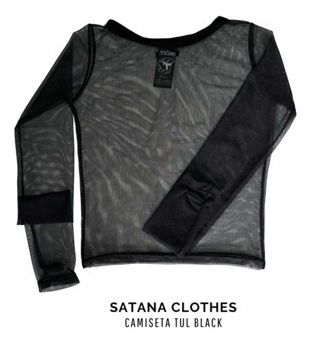 Microtulle T-shirt, Satana Clothes - Black 6