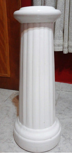 Columna Deco Cerámica Esmaltada Blanca 56 Cm 3