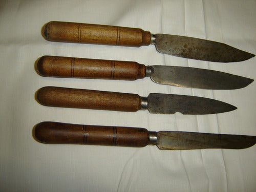 Set of 4 Vintage French Carbon Steel Knives 4