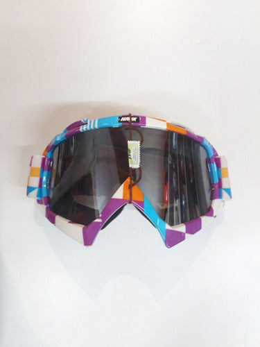 Hawk Violet and Sky Blue Goggles - Teo Motos 0