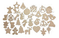 Christmas Ornaments Appliques MDF Fiberboard Words Pack of 15 2